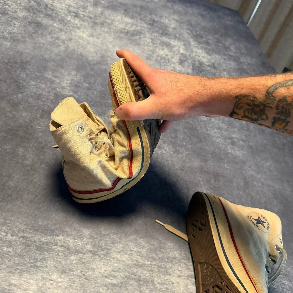 Rare Vintage 1950s Converse Chuck Taylor Red Label High Top Sneakers Mens 10 USA